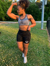 Load image into Gallery viewer, Barbells & Burnouts High Rise Biker Shorts - Black