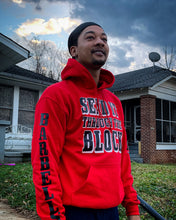 Load image into Gallery viewer, Send It Through The Block Limited Edition Black &amp; Red Hoodie
