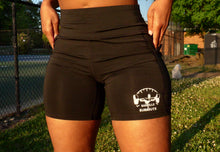 Load image into Gallery viewer, Barbells &amp; Burnouts High Rise Biker Shorts - Black
