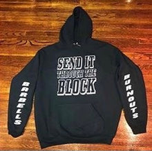 Load image into Gallery viewer, Send It Through The Block Hoodie Black &amp; White Hoodie
