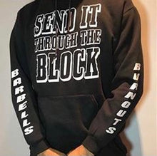 Load image into Gallery viewer, Send It Through The Block Hoodie Black &amp; White Hoodie
