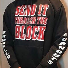 Load image into Gallery viewer, Send It Through The Block Limited Edition Red &amp; Black Hoodie
